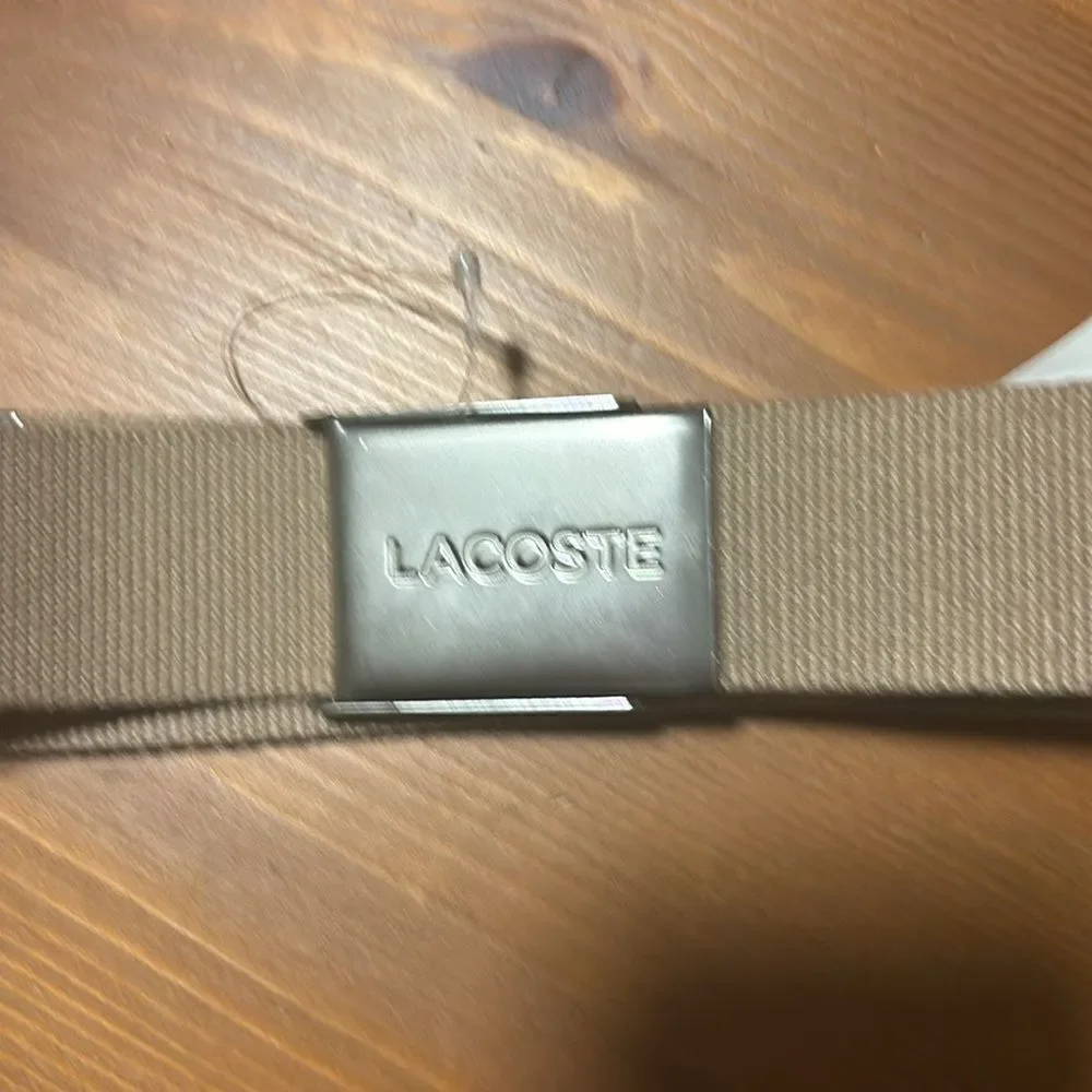 Lacoste L.12.12 Concept French Made Belt Men in Beige Size 43”